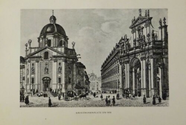 Kupfertiefdruck von 1935 - Prag Kreuzherrnplatz um 1830